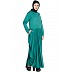 Pleated travel maxi dress -Green color